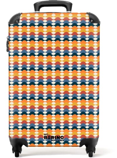 NoBoringSuitcases.com - Koffer - Retro disco 70s patroon kleurrijk - Past binnen 55x40x20 cm en 55x35x25 cm - Trolley handbagage - Valiezen met wieltjes volwassenen - Reiskoffer op wielen - Rolkoffer lichtgewicht