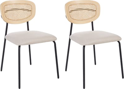 MAYETTA - Eetkamerstoel set van 2 - Lichtbeige - Polyester