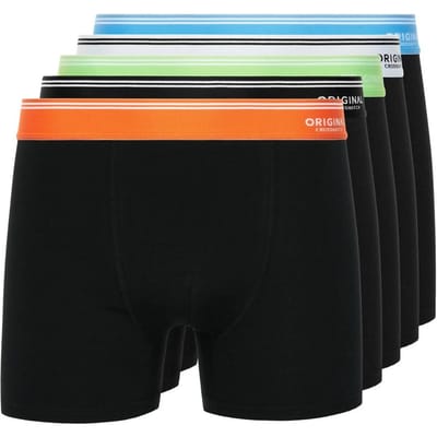 Crosshatch Heren Prismara Boxer Shorts (Set van 5) (Zwart)