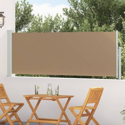 vidaXL - Uittrekbaar - Zijscherm - Rechthoekig - 300 - x - 100 - cm - Polyester - Taupe