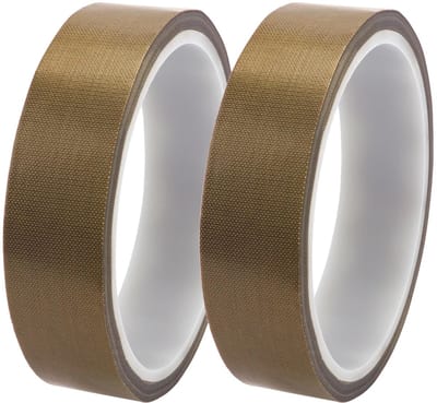 2 Stuks PTFE Weefsel Tape, Hoge Temperatuur Tape, PTFE Glasweefsel Tape, PTFE Glas Plakband, PTFE Plakband, voor Vacuüm Sealer, Hand Sealer (23mm x 10m)