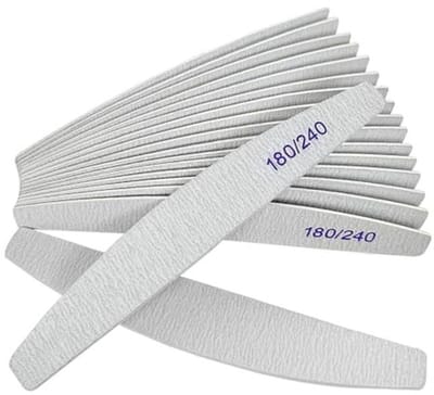 Nagelvijlen Set van 12 - Dubbelzijdig Houten 180/240 Grit voor Professionele Manicure en Pedicure
