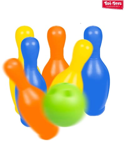 Bowlingset Gekleurd, 7dlg.