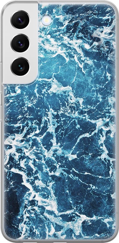 Leuke Telefoonhoesjes - Hoesje geschikt voor Samsung Galaxy S22+ - Oceaan - Soft case - TPU - Natuur - Blauw