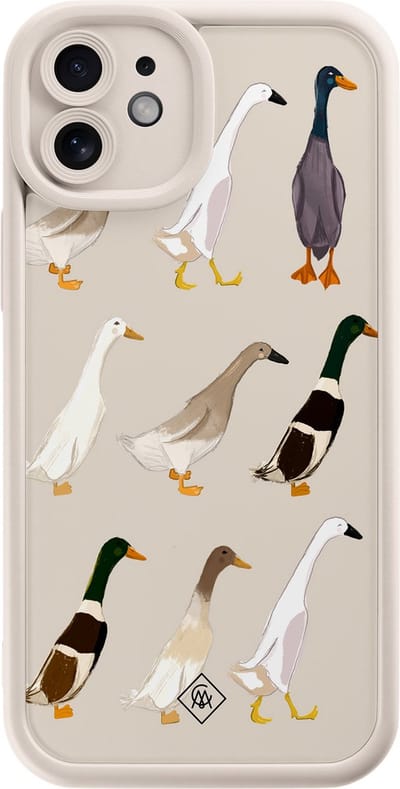 Casimoda® hoesje - Geschikt voor iPhone 11 - Duck Life - Effen telefoonhoesje met lensbescherming - Siliconen/TPU - Backcover - Bruin/beige