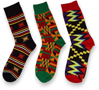Afrikaanse sokken / Afro sokken / kente print - Set van 3 paar EHAN - Afrika print kousen / Happy Colorful Socks / Vrolijke sokken Maat 41-46