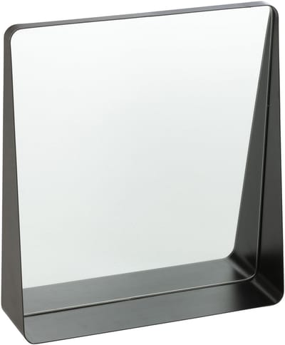 J-Line spiegel Vierkant - metaal/glas - zwart - 38 x 41 cm