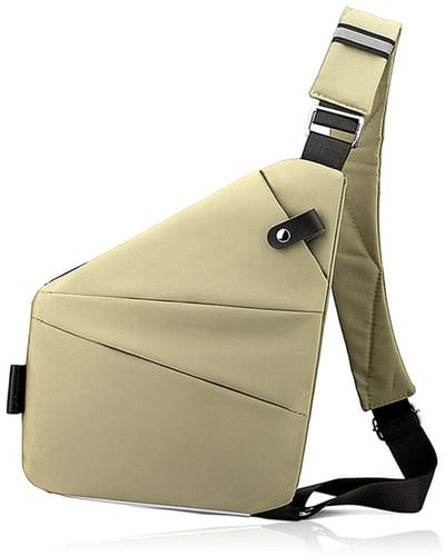 longziming Unisex Anti-diefstal Tas – Reistas voor Dames & Heren – Schoudertas – Crossbody Chest Bag – Body Bag voor Reizen – Khaki