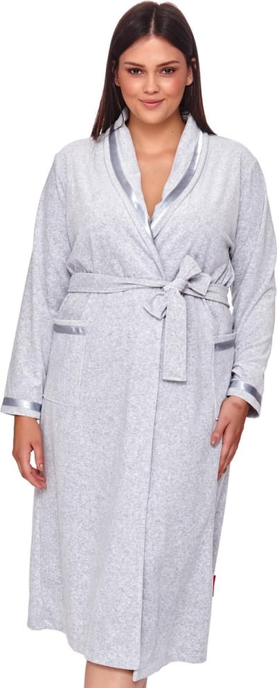 Doctor Nap Katoenen Badjas Dames | Kamerjas Dames | Grey Melange SWA.1078 L