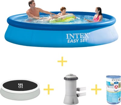 Zwembad - Easy Set - 366 x 76 cm - Inclusief Solarzeil, Filterpomp & Filter