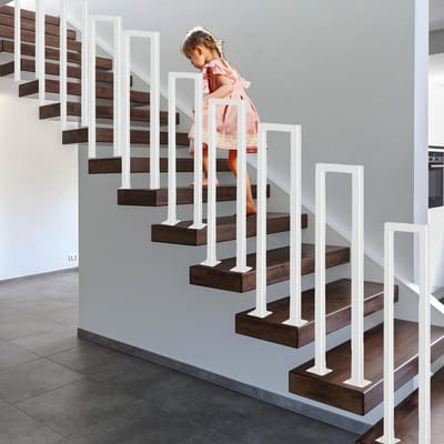 Leuning Voor Trappen - Trapleuning U-vormig - Veilig Traplopen - Dubbellaags Gepoedercoat - 85 cm - Zwart