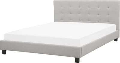 ROCHELLE - Tweepersoonsbed - Lichtgrijs - 160 x 200 cm - Polyester