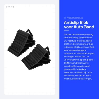 Dailygoods- Bandenhouder Hoogwaardige Rubber - Antislip Blok - Wiel Uitlijning - Geschikt voor Autoaanhangers - Ruimtebesparend - Afmetingen 15,5 x 9 x 9,8 cm - Wielblokken
