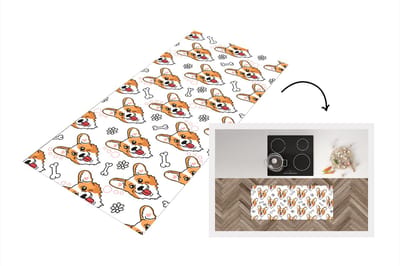 Keukenloper - Loper keuken - Patronen - Hond - Corgi - 120x50 cm - Keukenloper vinyl