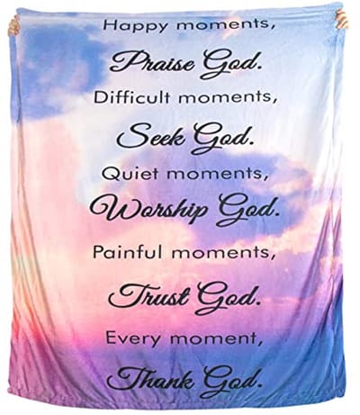 Inspirerende Bijbeldeken voor Vrouwen - Comfortabele Religieuze Deken met Bijbelvers en Gedachten - Perfect als Verjaardagscadeau en voor Thuisdecoratie