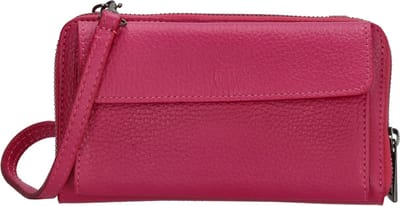 Charm London Anna Telefoontasje - 100% Leer - Leren Tas - Fuchsia