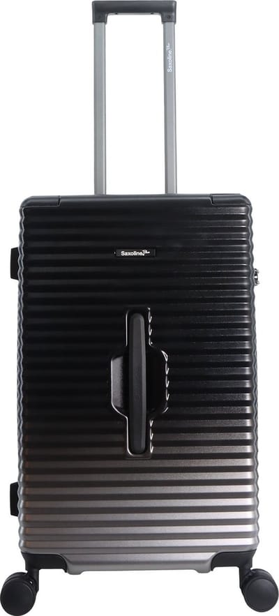 Saxoline Blue – Elite | Trunk Harde Koffer / Trolley / Reiskoffer – Medium – Zwart - Zwart / Medium