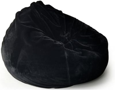 Zitzak Ligstoel - Pluizige Zitzak - Ontspannen Zitten - Ergonomisch Ontworpen - 100 cm x 120 cm - Zwart