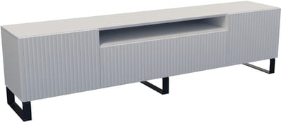 TV-kast Marlo III, woonwand, lowboard, tv-standaard, woonwand, woonkamer, tv-meubel, woonkamermeubels, televisie, highboard, TV-kast, tv-lowboard, 200 cm, drie deuren, wit