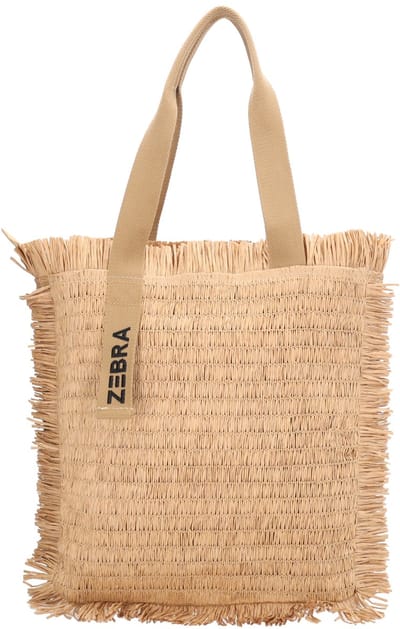Zebra Trends Coco Shopper - Strandtas - Riet - Schoudertas - Zomer - Dames - Tote Bag - Dames Tas - Donker Natuur