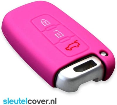 Autosleutel Hoesje geschikt voor Hyundai - SleutelCover - Silicone Autosleutel Cover - Sleutelhoesje Roze