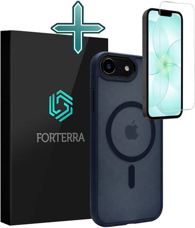 Hoesje Met Screenprotector - Geschikt voor Apple iPhone 17e - Magsafe Compatible - Sterk & Shockproof - Shock Proof Case - Back Cover - Telefoon Hoes - Donkerblauw