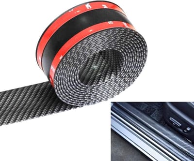 Universele Carbon Fiber Deur Dorpel Bescherming - Zelfklevende Flexibele Auto Sticker voor Auto, SUV en Truck - 3 x 250 cm (W x L)