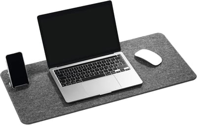 Grote Opvouwbare Bureauonderlegger 70x33 cm - Gemaakt van Gerecycled Vilt - Antraciet
