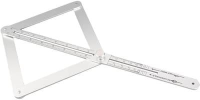 Dailygoods- Hoekzoeker Verstelbaar - Winkelhaak - Gradenboog - Aluminium - Draagbaar - Vierzijdige Liniaal - Hoekmeter