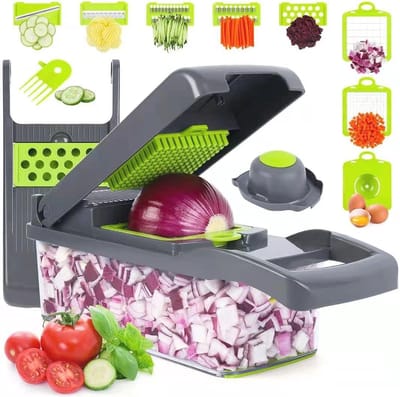 Multifunctionele 13-in-1 Groentesnijder - Ideaal voor Salades, Groenten en Fruit