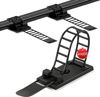 50 Stuks Zelfklevende Kabelclips, Verstelbare Kabelhouder voor Bureau, Kabelorganizer voor Thuis en Kantoor, Ideaal voor Kabelbeheer en Wandmontage