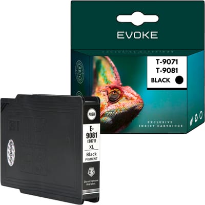 Evoke Compatibele Inkt voor Epson T9071 C13T907140 Zwart 120 ml 5000 Pagina's Workforce Pro Wf-6090Dw 6090Dtwc 6090D2Twc 6590Dwf 6590Dtwfc 6590D2Twfc