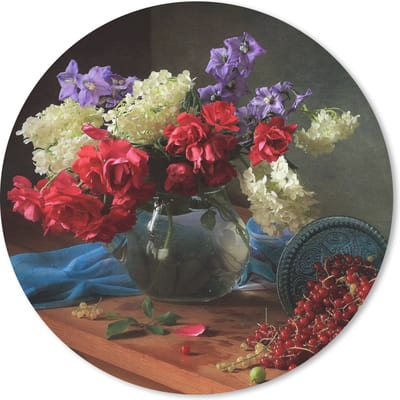 Muismat rond 20x20 cm - Mousepad Kleuren - Fruit - Stilleven - Ronde muismatten