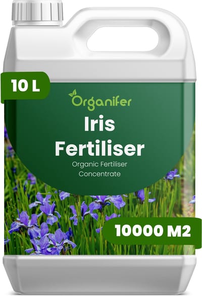 Vloeibare Meststof Voor Iris 10 L Voor 10000 M2 - Npk 2-1-8 - Knopvorming - Langdurige Bloei - Kleurrijke Bloei - Wortelontwikkeling - Sterke Bladeren - Stevige Stelen - Gezonde Rhizomen - Droogtetolerantie - Kleurintensiteit - Organifer