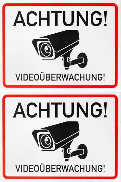 Waarschuwingsbord Videobewaking - Camerabewaking Bord - Perceel Beveiligen - UV- en Weerbestendig - 20 x 15 cm