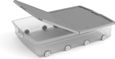 W Box Underbed XL - 55L - 79x58x16,5cm - Transparant/Grijs