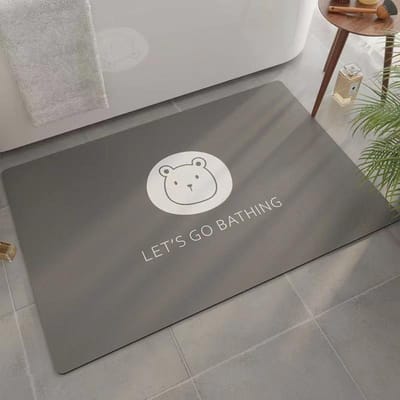 Cartoon Rechthoekige Absorberende Mat Badkamervloermat Badkamer Toilet Mond Absorberende Voetmat Toilet Antislipmat Sneldrogend 40*60CM