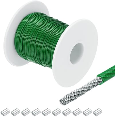 30 Meter RVS 304 Staalkabel 2mm Vinyl gecoat - Ophang- en Waslijn met Kousen