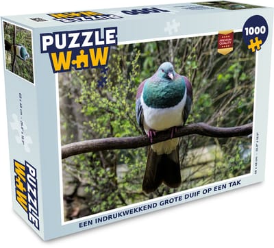 Puzzel Een indrukwekkend grote duif op een tak - Legpuzzel - Puzzel 1000 stukjes volwassenen