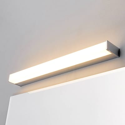 Lindby LED wandlamp Philippa, hoekig, 59 cm, chroom, IP44