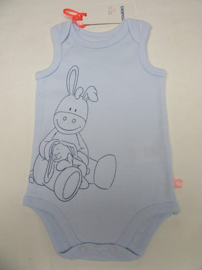noukie's , 2 pack , bodyset , zonder mouw , jongen, bleek blauw , paco ,  6 maand 68
