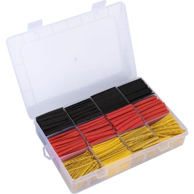 800 Stuks Krimpkous Rood Geel Zwart Krimpbaar Geïsoleerde Draad Kabel Beschermhoezen