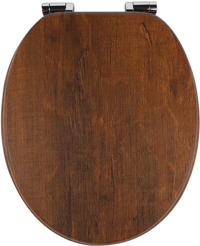Namajunas - WC-brillen - Wc bril softclose - Toilet bril - Universele vorm WC Bril - MDF hout - Antibacterieel - Warm Houtbruin - Met Deksel - RVS Bevestiging - Easy Clean - Snelle montage en demontage - Inclusief Bevestigingsmateriaal