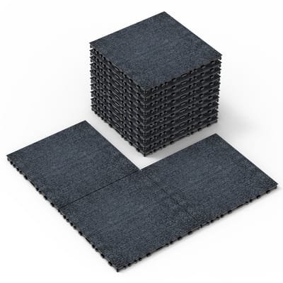 Carpet floor 12" Patio Deck Tegels, DIY Module Verstrengelend Decking Tapijt, Gemakkelijke en Snelle Installatie Buiten Tegels voor Veranda, Zwembad, Balkon, Tuin - 36 stuks