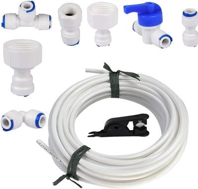 Universele Wateraansluitset voor Koelkast - 15m Waterleiding met 6.4mm, 12.7mm en 19mm Slangverbinding voor Efficiënte Watertoevoer