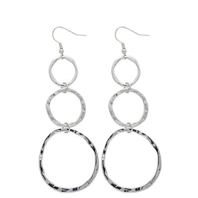 Jomide Oorhangers Rond Vintage 3 - Zilverkleurig - Dames