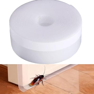 Draai- en tochtstrip voor deuren 35 mm x 6 m, transparant zelfklevend - weerbestendig, geluidsisolatie en stofbescherming voor binnendeuren