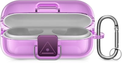 kwmobile Earphones Case for Sony WF-C510 Case - Clear TPU Silicone Earbuds Cover - Transparent / Violet Matte