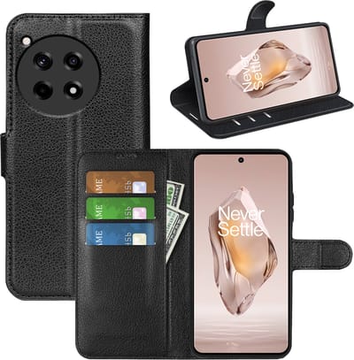 MobyDefend Hoesje - Geschikt voor OnePlus 12R - Kunstleren Wallet Book Case (Sluiting Voorkant) - Zwart