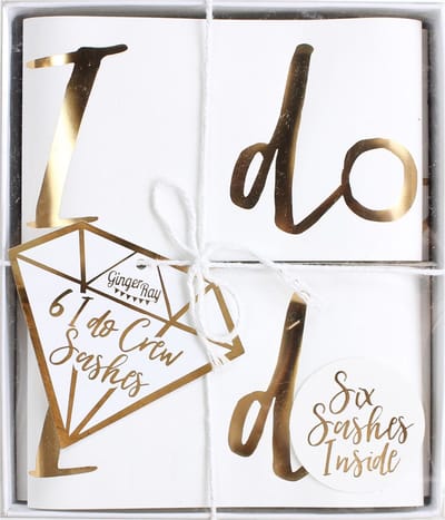 Sjerp - I Do Crew wit/goud (6 stuks) Ginger Ray | Vrijgezellenfeest